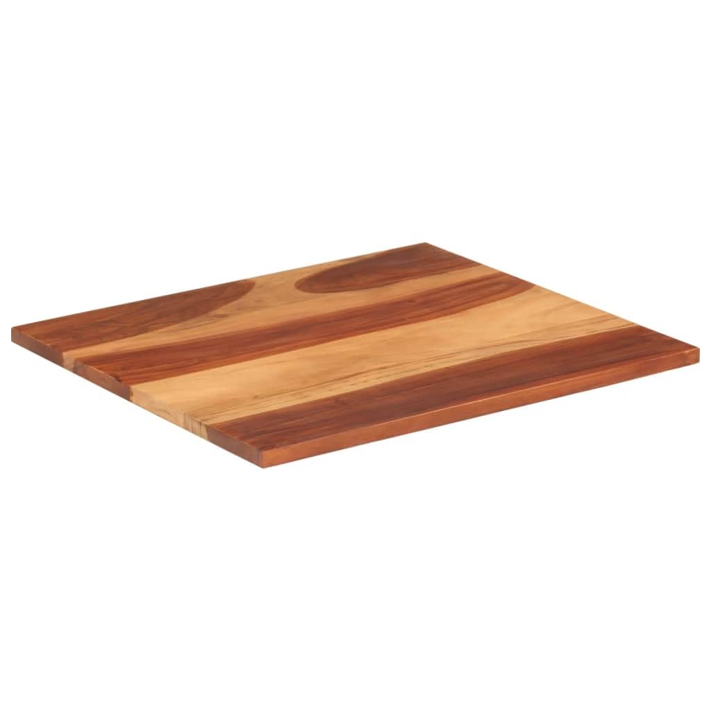 Tidyard Dessus de Table Bois Massif d'acacia 25-27 mm 70x80 cm, Plateau de Table de Remplacement pour Table à Manger, Table de Bar, Table Basse, Table de Bistrot