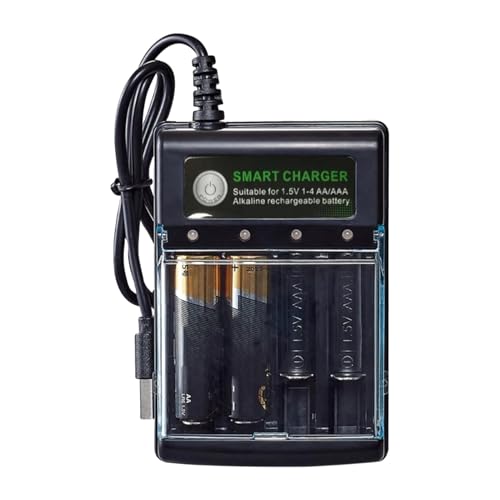 AA Battery Charger 4 Bay | Alkaline Batterry Chargers All-Purpose Batterys Pack Chargers | Household...