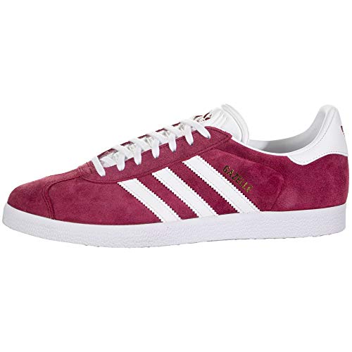 adidas Originals Men's Gazelle Shoes Sneaker, Collegiate Burgundy/White/Gold Metallic, 8.5