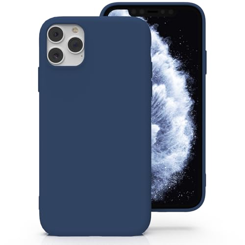 Image of Zuvirelx Silicone Case for iPhone 11 Pro Max, Soft Grip, Thin, Minimalist, Shockproof, Non-Slip, Pocket-Friendly - Dark Blue