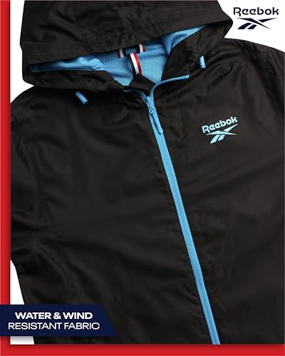 Reebok Men's Jacket - Wind and Water Resistant Full Zip Sherpa Lined Hooded Windbreaker Jackets for Men (Sizes: S-XL)3