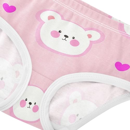 Cute White Bear Faces Pink Toddler Underwear Custom 2t Cotton Panties for Girl Artistic Underpants Briefs4