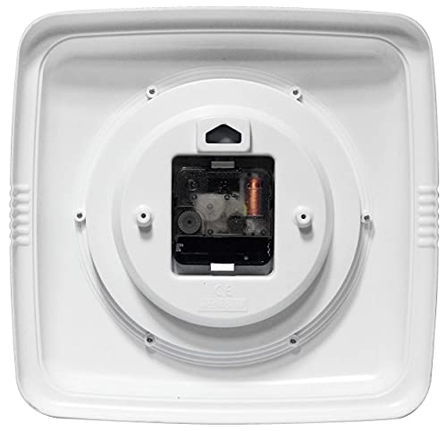 Infinity Instruments Square Silent Retro 9 Inch Mid Century Modern Kitchen Diner Retro Wall Clock Quartz Sweep Movement (Pink) #TOP2