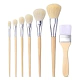 7 PCS Mop Brush for Acrylic Painting, Blending Brush for Acrylic Painting, Mop Paint Brushes for Gilding, Watercolor, Gouache Oil, Pottery