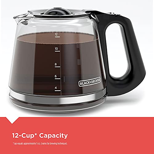 BLACK+DECKER CM1110B Programable 12-Cup Coffee Maker, Easy Pour, Non-Drip Carafe with Removable Filter Basket, Black by BLACK+DECKER - Image 7