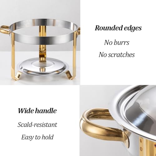Set buffet con calentador alcohol acero inoxidable miniatura 6