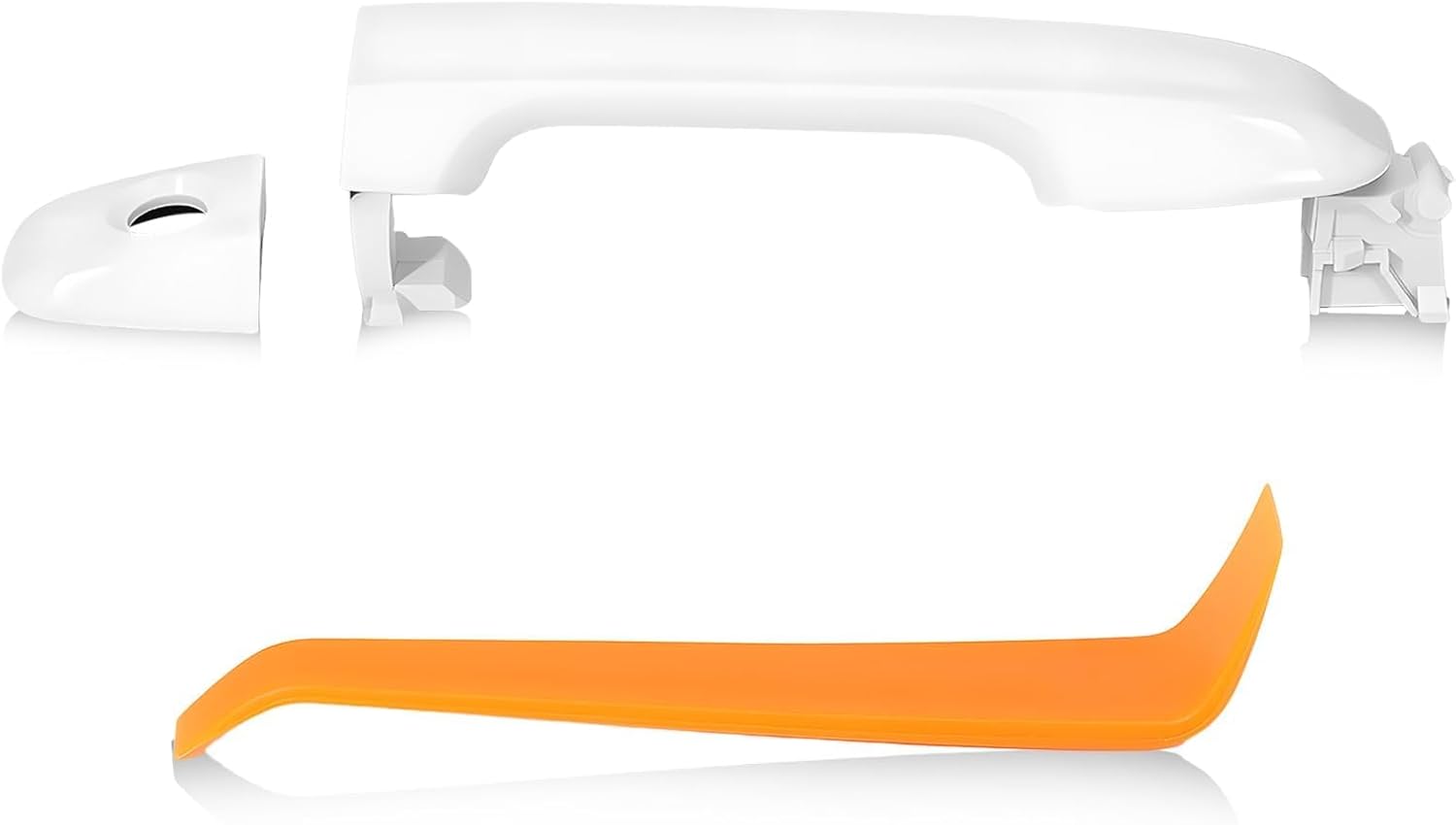 Exterior Door Handle Fits for Camry 2012-2017 White Front Left Driver Side Door Outside Handle Kit Accessories Replaces 6921106090C0 6925006020C0 No Push Button Start & Sensor No Smart Entry System