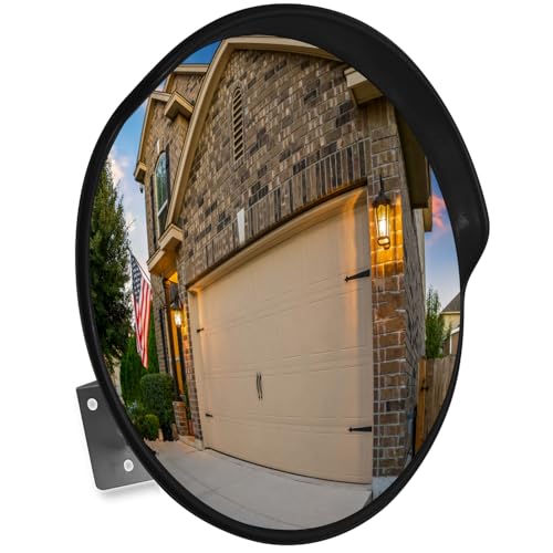 SecurityMan Large 24 Inch Convex Mirror for Blind Spots - 40 Ft Range Wide Views for Driveways, Intersections, Warehouses, Roads, and Large Facilities - Shatterproof Indoor & Outdoor Security Mirror