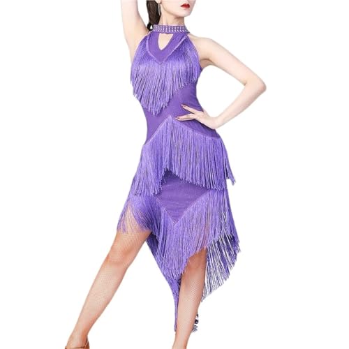 Robe de Danse Latine à Paillettes Scintillantes aux Finitions Haut de Gamme