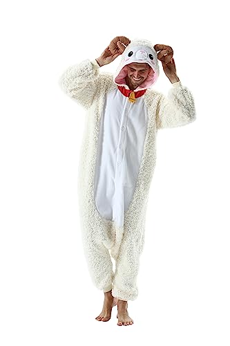 Miniatura 2 de Simzoo Pijama Mono De Animal Para Adultos, Ropa De Dormir Para Disfraz De Cosplay De Cabra Para Hombres Y Mujeres, Ropa Para El Hogar Unisex De Una Pieza