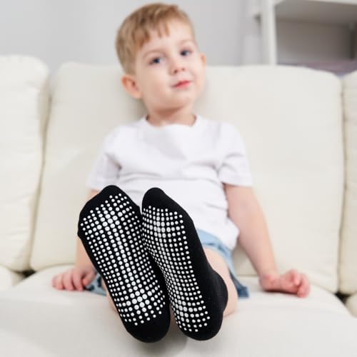 Image of Zaples Baby Non Slip Grip Ankle Socks with Non Skid Soles for Infants Toddlers Kids Boys Girls