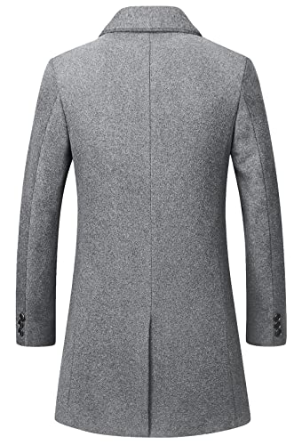 Image of chouyatou Men's Mid-Length Single Breasted Wool Blend Top Coat