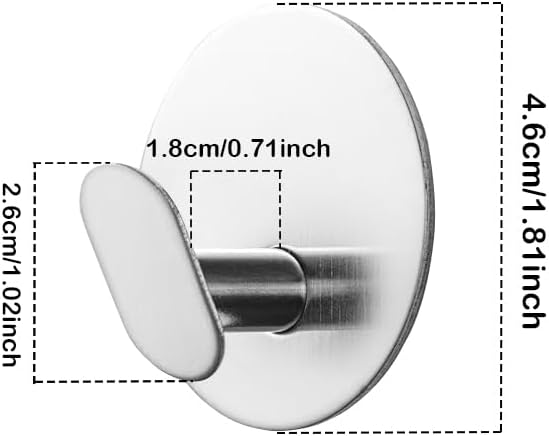 Miniatura 5 de 3 ganchos adhesivos de acero inoxidable para baño y cocina, soporte redondo de pared para batas, ropa, sombreros y llaves, fácil de instalar (blanco)