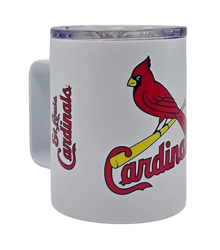 Logo Brands MLB Hype Double Wall Vacuum Insulated 15oz Stainless Steel Mug (St. Louis Cardinals)