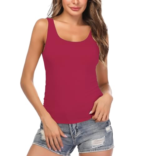 Image of Camisoles for Women with Built in Bra,Basic Yoga Top Layering Tank Top Padded Bra Undershirt(S-3XL)