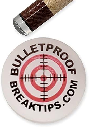 Bulletproof Break Tips - Polymer Break & Jump Tip | Professional Pool Cue Tips & Pool Stick Accessories | Billiards Accessories for Adults & Pool Players | Comes with Patch & Sticker! 15mm, 1 Count