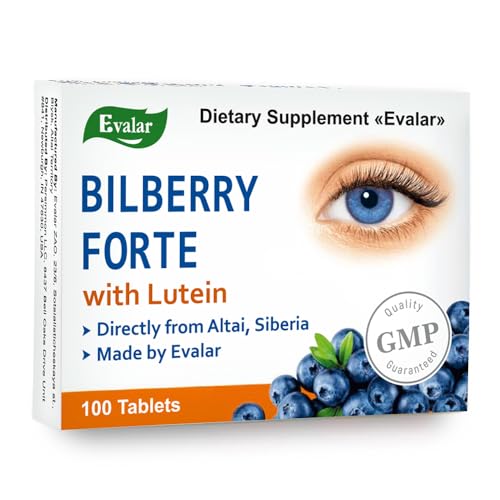 Blueberry Forte with Lutein Evalar Eye Vitamins & Zinc Mineral Supplement 100 Tablets Эвалар Черника Форте Лютеин Цинк Витамины