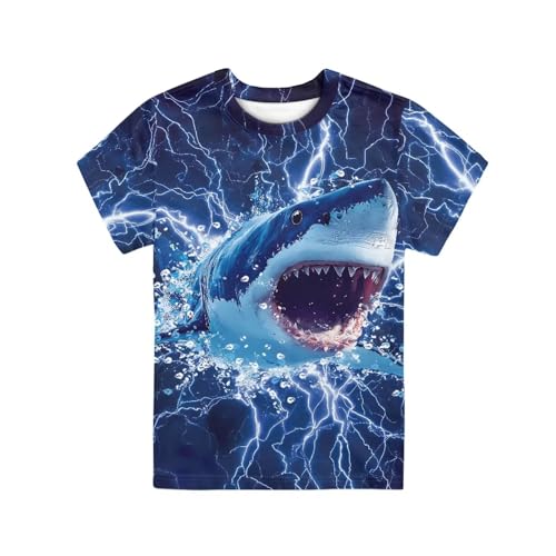 Image of WELLFLYHOM Kids Tshirts Girls Boys Short Sleeve Crewneck Tees Shirts Casual Sport Pullover Tops Size 3-16 Years