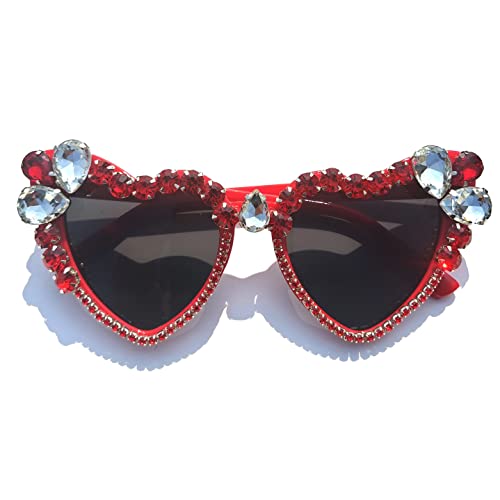willochra Heart shaped Rhinestone Sunglasses Women Fashion Diamond bling party Sun Glasses Crystal Shades