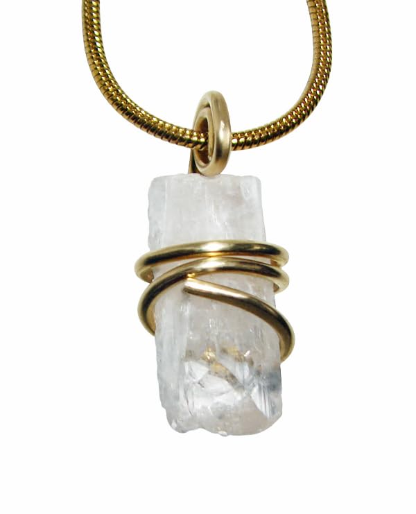 Danburite Pendant, Synergy 12, Real Crystals, Lemurian Spiritual Gemstone, Raw Stone #88