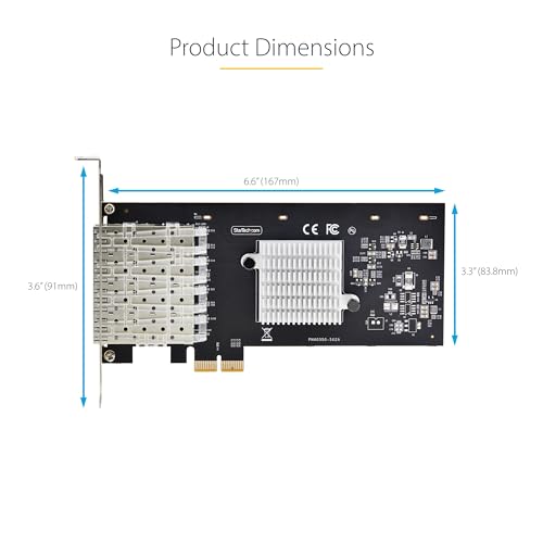 Image of StarTech 4-Port GbE SFP Network Card, Intel I350-AM4, PCIe 2.0X 2 (x4, x8