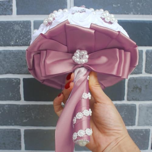 Image of Double Face Rose Mauve Satin Ribbon 1-1 /2 inch X 25 Yards Polyester Rose Mauve Ribbon for Gift Wrapping Very Suitable for Weddings Party Hair Bow Invitation Decorations and More