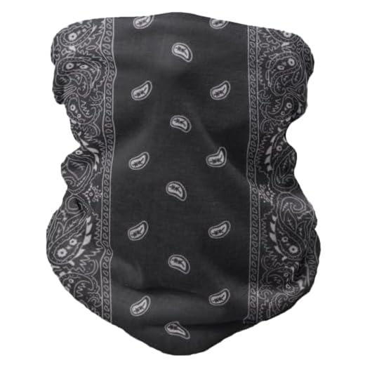 Motique Accessories Paisley Bandana Neck Gaiter Tube Headwear Motorcycle Face Scarf - Black