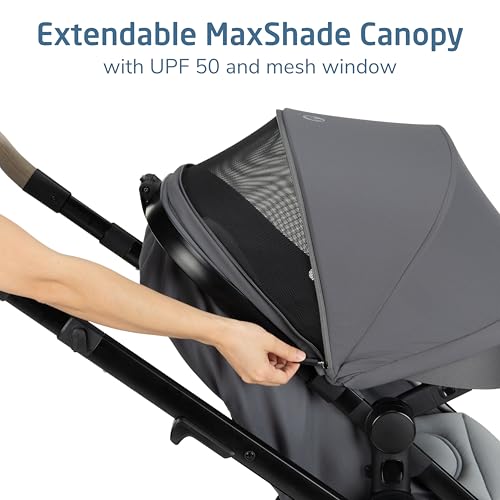 Maxi-Cosi Zelia Pro 5-in-1 Travel System with Mico Pro Infant Car Seat and Baby Stroller Combo, Reversible Seat, Large Wheels, Adjustable Handle, Newborn to Toddler, Lightweight, Sea Salt - image 8