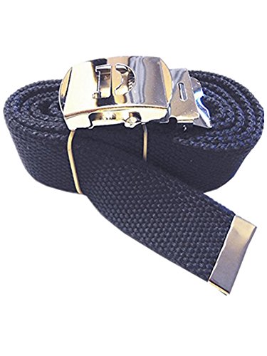 Triple M Plus Men's Canvas Web Belts Capital Initial D Silver Buckle