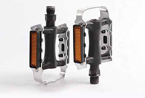 Tongli 1 Pair Aluminum Alloy Antiskid Durable Resin Sealed Bearing Axle Bike Pedals For Mountain Bikes And Hybrid Bicycles, 9/16 Inch (Silver) #TOP1