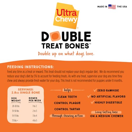 Ultra Chewy Bacon and Cheese Double Treat Bones, 6 Count - image 5