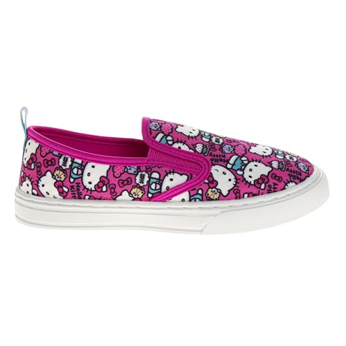 Sanrio Hello Kitty Low Top Sneakers - Casual Fashion Laceless Slip on Canvas Shoes (Size 11-4 Little Kid/Big Kid, Size 5-8 Adults)3