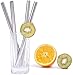 ALINK Stainless Steel Smoothie Straws, 9 inch X 0.315 in Reusable Metal Straws for Juice, Water, Smoothie, Set of 4 with Cleaning Brush