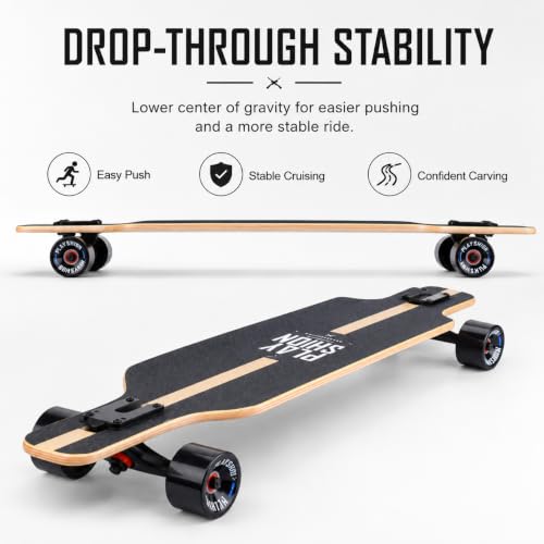 Image of Playshion 39 Inch Drop Through Longboard Skateboard for Beginners