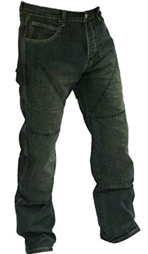 Juicy Trendz Men's Motorcycle Biker Jeans Trousers Reinforced Protection Lining Include Armours Black W38 L34