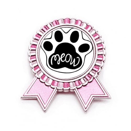 Broche chat Mewing Cat rose en métal pour égayer un vêtement trop terne