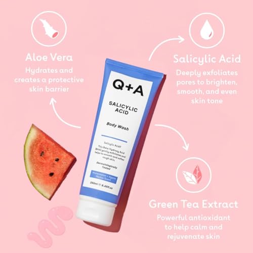 Q+A Salicylic Acid Body Wash (250Ml X 2), Sensitive Shower Gel, Body Care, Shower Gel With Green Tea Extract And Bha, Gently Exfoliates, Smoothes, And Softens The Skin - 3
