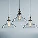 CLAXY Ecopower Industrial Pendant Lighting Glass Kitchen Island Hanging Lights-3 Pack