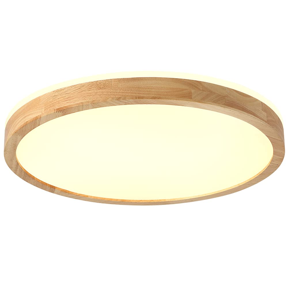 Plafonnier LED en bois rond réglable pour éclairage de plafond de salle à manger