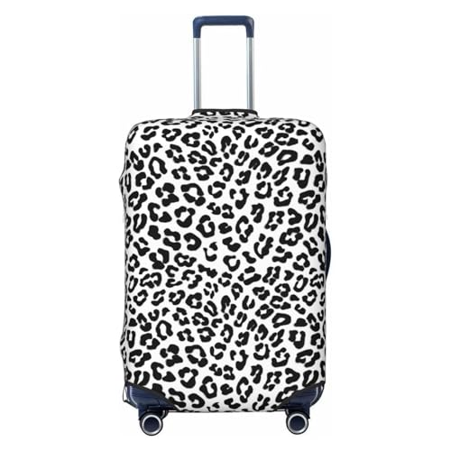 VOSERY Luggage Cover Protector Suitcase Cover - white black Leopard fashion High Elasticity Suitcase Covers Protector for Luggage (No Luggage)