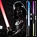 Light Up Swords Saber for Kids,2 pack 7 colors Expandable Light Swords Toys with FX Sound(Motion Sensitive) and Realistic Handle,Halloween Dress Up Parties, Xmas Present, Galaxy Fighters and Warriors