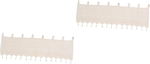 Garneck 2 Pçs Cortinas Florais Cortinas Bordadas Painéis De Flores Cortinas Bege Cortinas De Casa Cortinas Curtas Cortinas Cortinas Painéis Curtos Cortinas De Janela Persianas De Porta