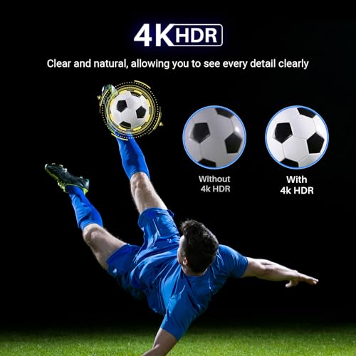 TuTu Smart TV 43 Zoll (108 cm) 4K UHD LED Fernseher Android TV mit WLAN, HDR, Triple Tuner DVB-C/S/S2/T/T2, Bluetooth, Prime Video, Netflix, YouTube, DAZN, Disney+, TUS43UQ1A – Bild 5