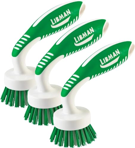 Libman Curved Kitchen Brush Cleaning Scrub Brushes Ergonomic Dish Scrubber Cleaner 3 PK