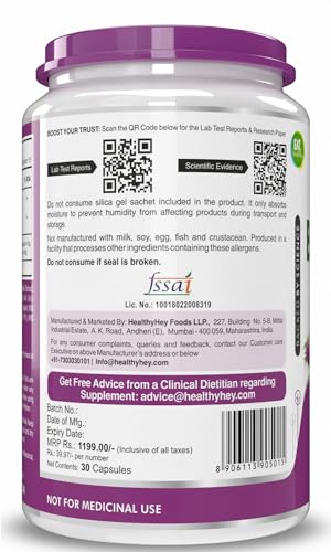 Image of HealthyHey Berberis - Berberine 95% with milk Thistle - Support Weight Management & Healthy Glucose Levels Supplements - 750 mg Veg. 30 Capsules