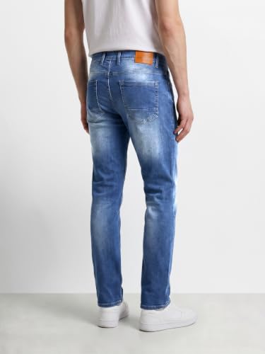 Image of The Indian Garage Co Men Regular Fit Solid Mid-Rise Stretchable Jeans