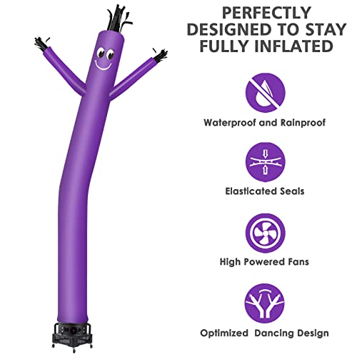 Image of MOUNTO 20ft Air Inflatable Tube Guy Puppet Dancing Man with 1HP Blower Complete Set (Purple)