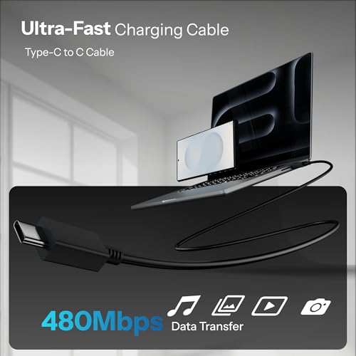Image of OFUCA 45W USB Type C to C Fast Charging Cable 1M, PD Fast Charge & Data Sync USB-C Cable Compatible with Samsung Galaxy S24 /S23 /S22 /S21, Note Series, A & M Series, Tablets & Other Type C Devices (Black) by HOMEMO