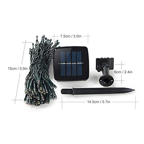 Domary Luzes de corda solares 72 pés 200 LED IP65 Luzes de corda decorativas para interior ao ar liv