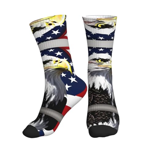 DRTGEDS Bald Eagle Flag Fashion Leisure Sports Socks Are Unisex To Keep Feet Dry Suitable Various Outdoor Sports